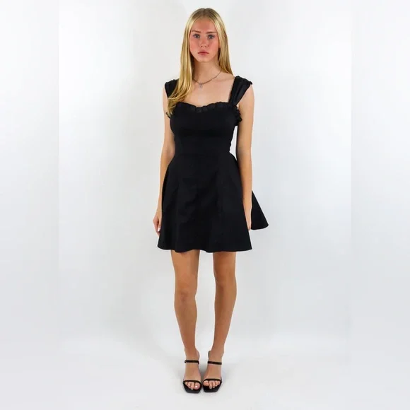 Free People Midnight Magic Sweetheart Neck Sleeveless Ruffle Dress,Small, $129 - Picture 9 of 13